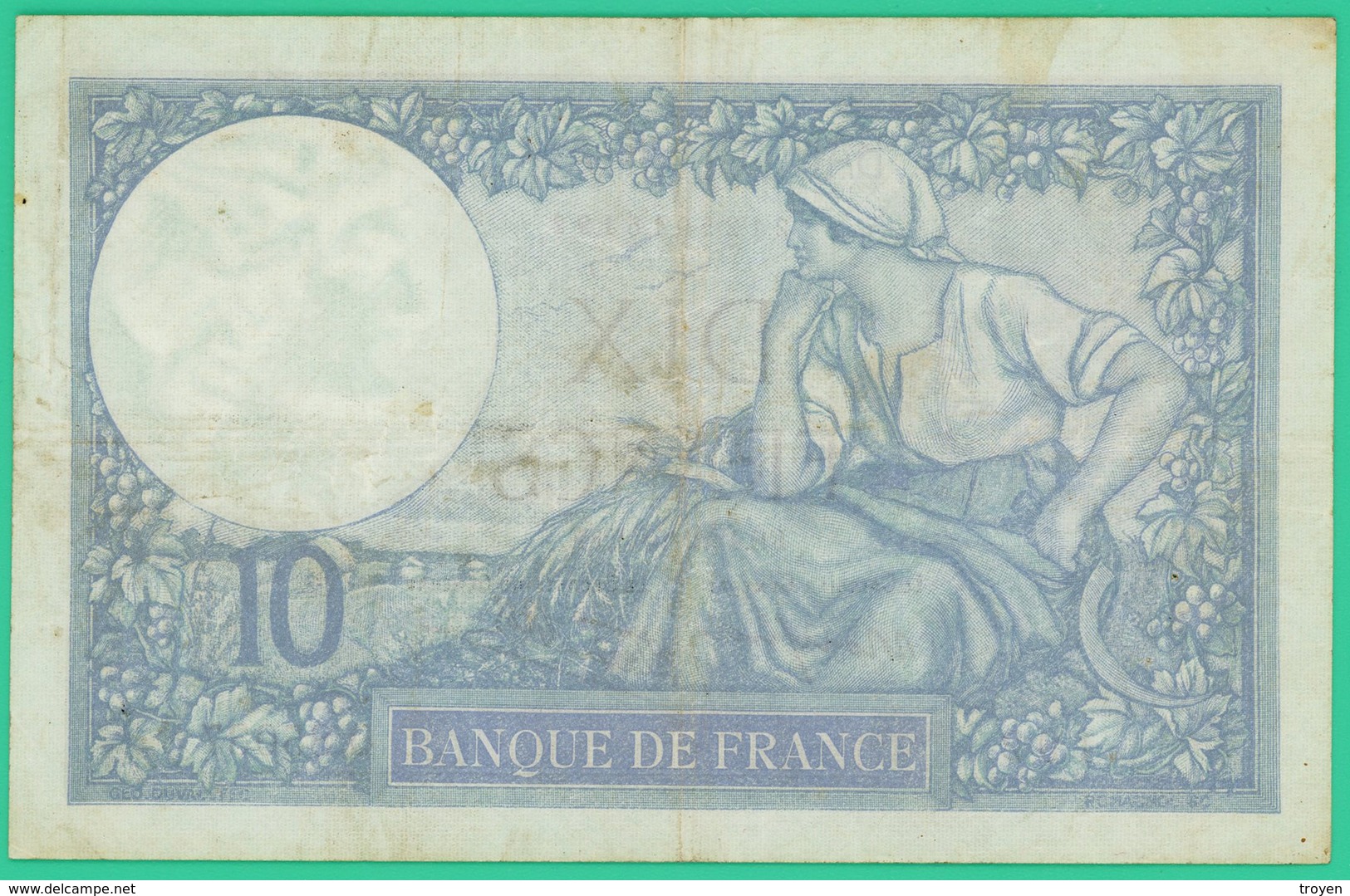 10 Francs - France -  Minerve - N° Q.85037 192 / FE.4=12=1941.FE. - TTB -- - 10 F 1916-1942 ''Minerve''