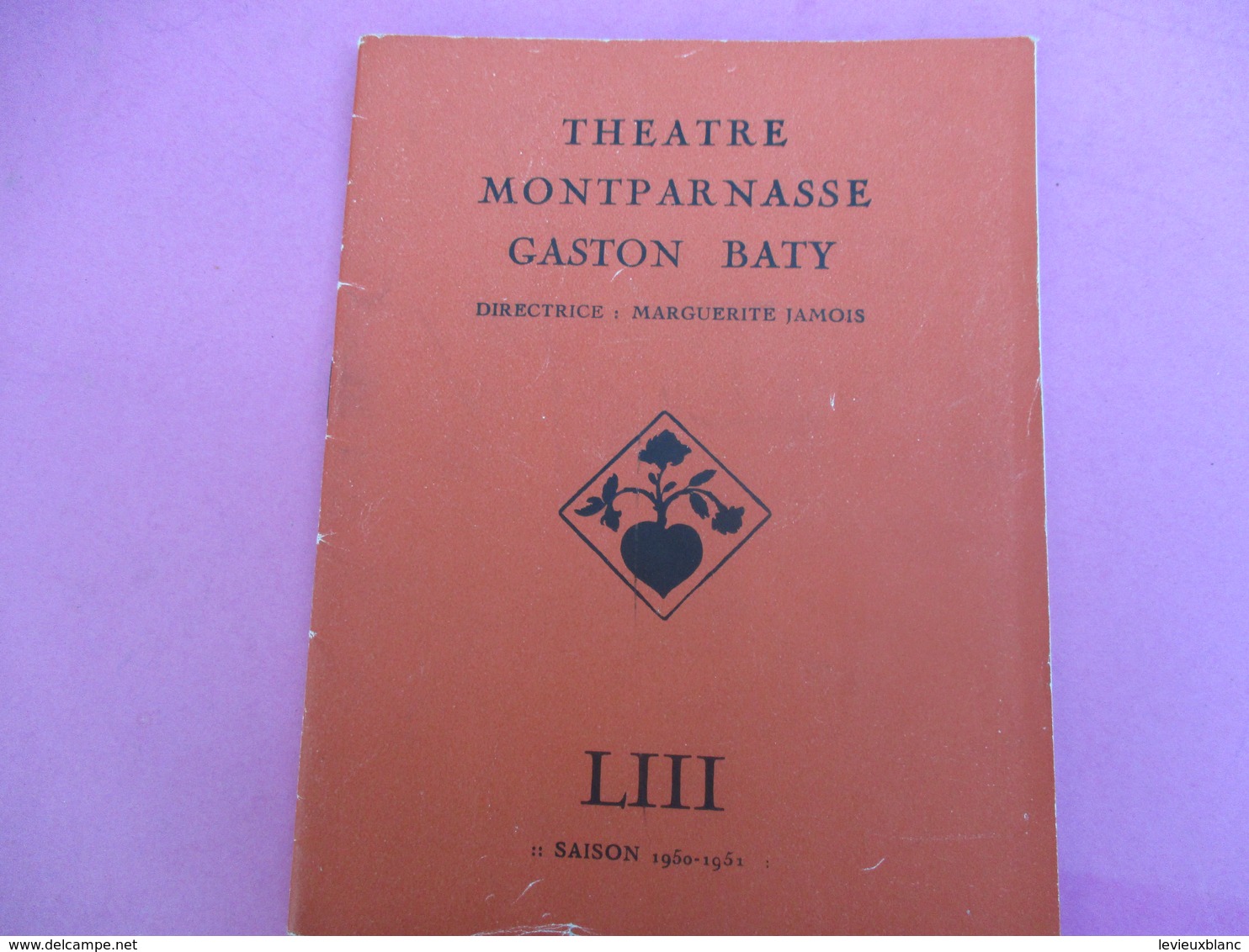 Théâtre MONTPARNASSE Gaston BATY/ Le Voyageur Sans Bagage/Anouilh/ Michel VITOLD/ Saison 1950-1951   PROG175 - Programma's