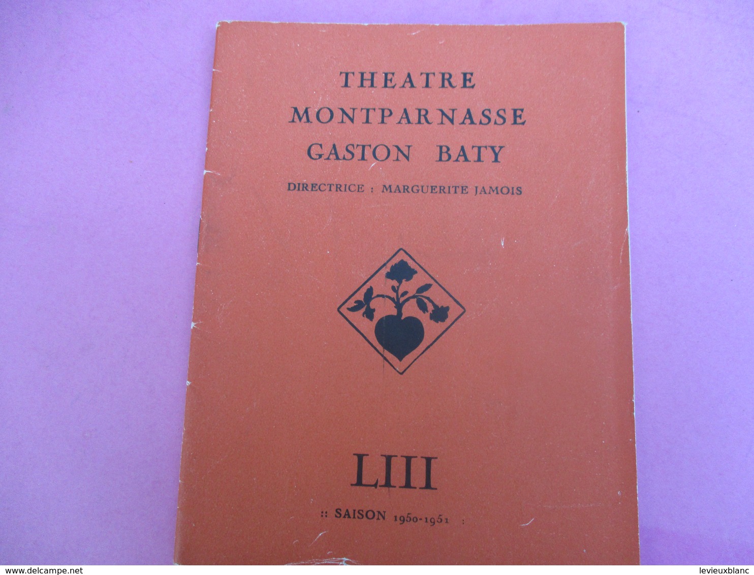 Théâtre MONTPARNASSE Gaston BATY/ Le Voyageur Sans Bagage/Anouilh/ Michel VITOLD/ Saison 1950-1951   PROG175 - Programmes