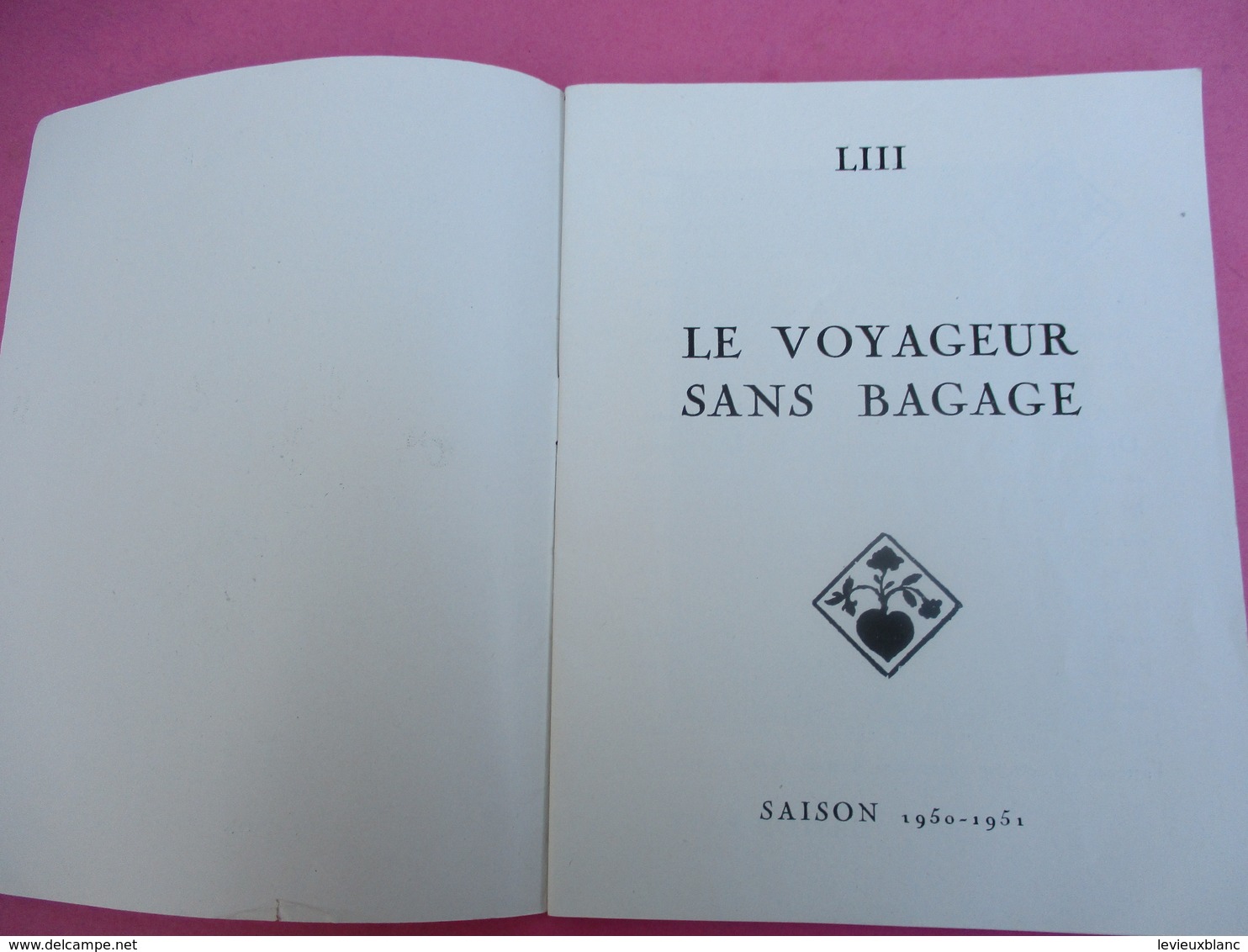 Théâtre MONTPARNASSE Gaston BATY/ Le Voyageur Sans Bagage/Anouilh/ Michel VITOLD/ Saison 1950-1951   PROG175 - Programma's