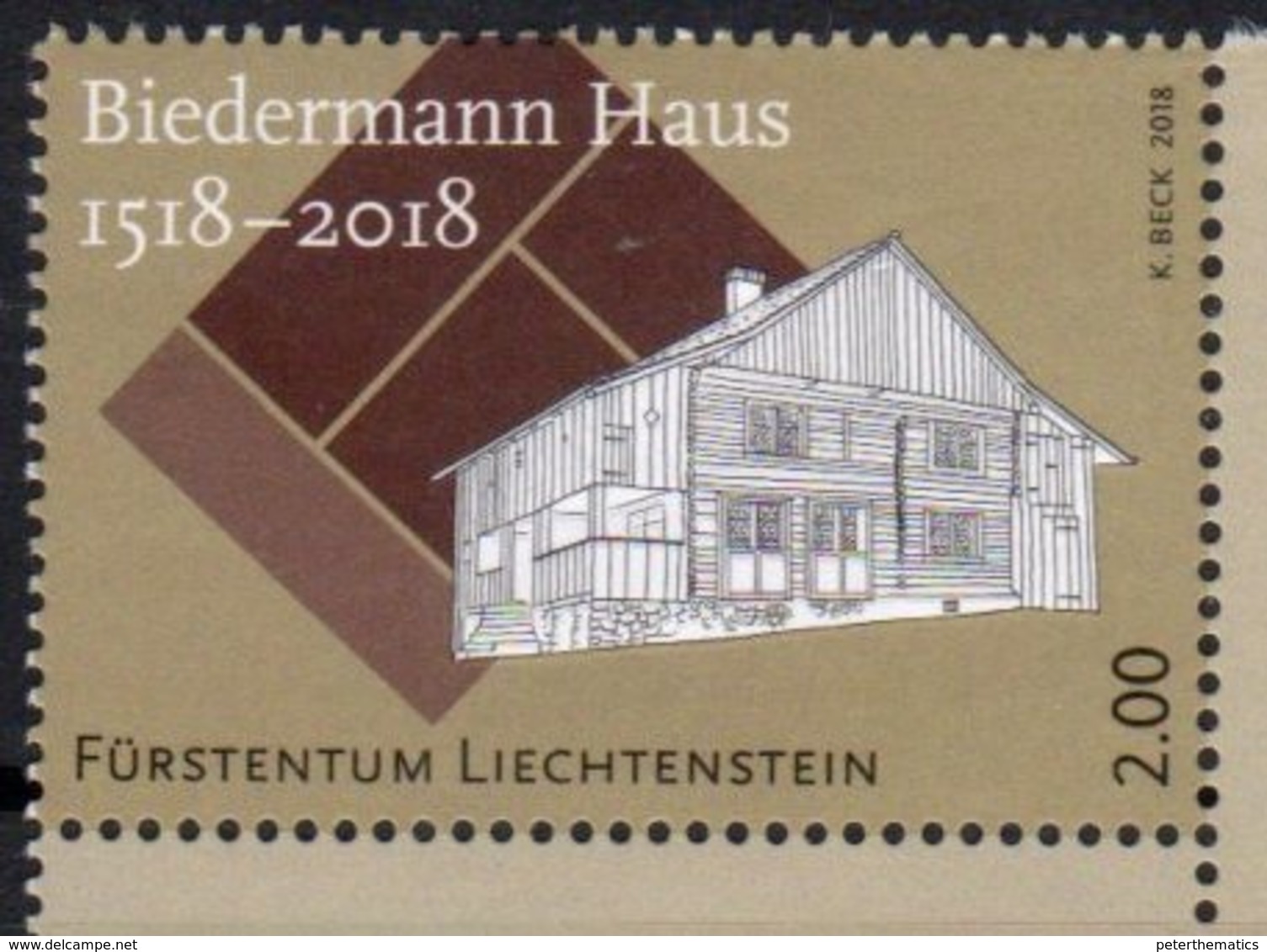 LIECHTENSTEIN ,2018,MNH, 500 YEARS OF BIEDERMANN HOUSE, EMBOSSED STAMP,1 V - Other & Unclassified