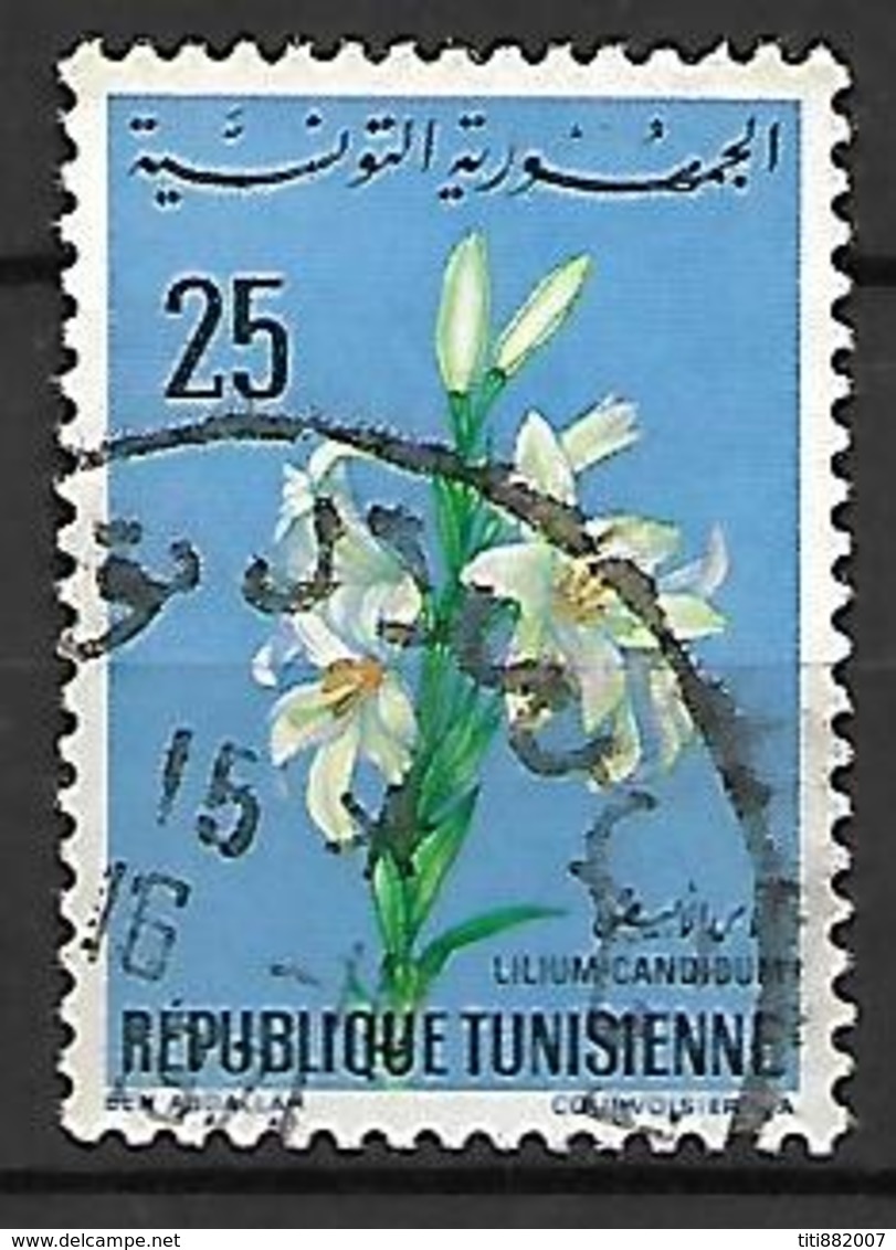 TUNISIE   -   1968 .  Y&T N° 646 Oblitéré.   Fleurs.  Lis - Tunisia