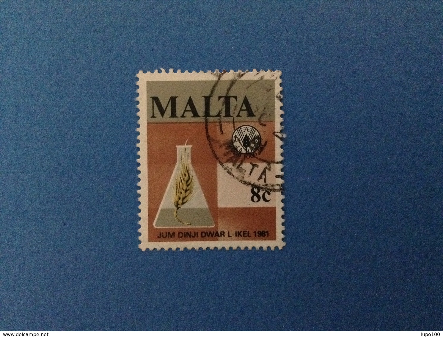 1981 MALTA FRANCOBOLLO USATO STAMP USED - FAO 8 C - Malta