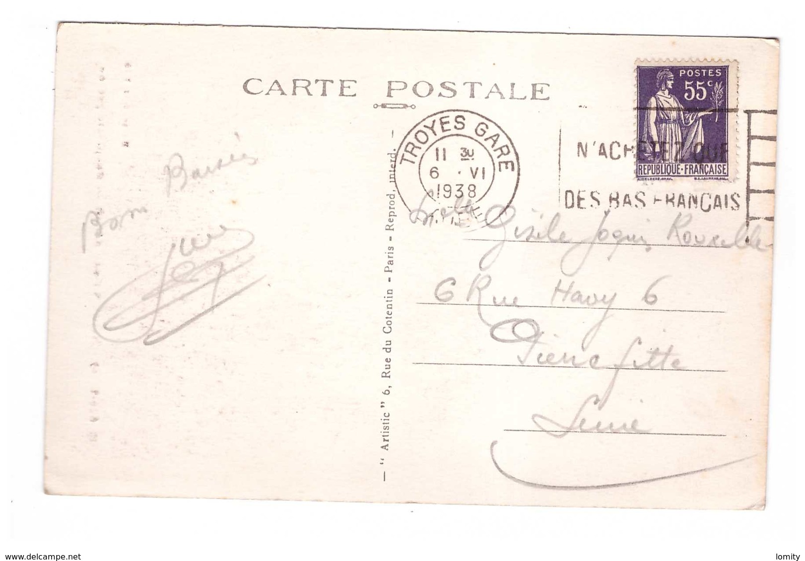 10 Nogent Sur Aube Propriété Privée Cpa Cachet 1938 - Autres & Non Classés