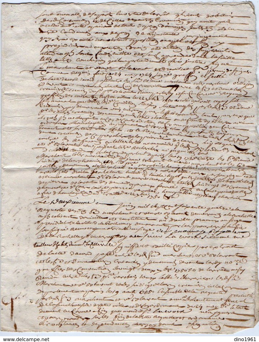 VP12.981 - Cachet Généralité - LA ROCHELLE 1764 - Lot De Documents Concernant Mr LACROIX - Cachets Généralité