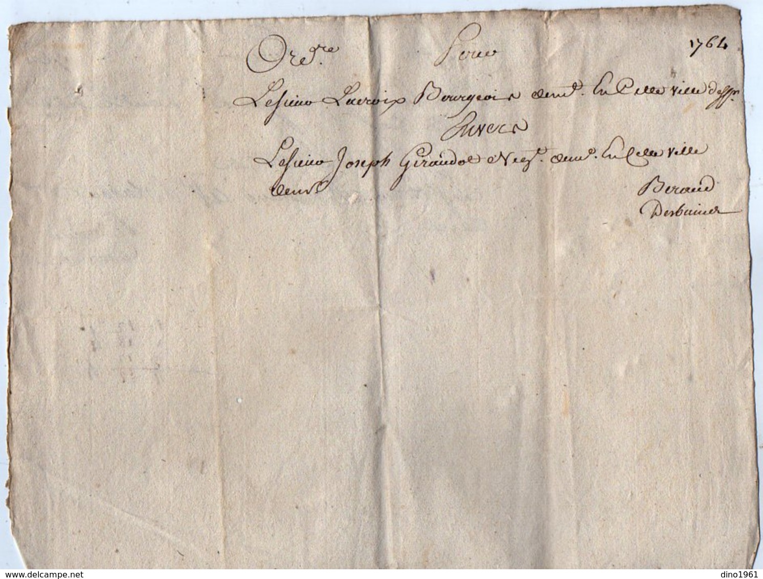 VP12.981 - Cachet Généralité - LA ROCHELLE 1764 - Lot de Documents concernant Mr LACROIX