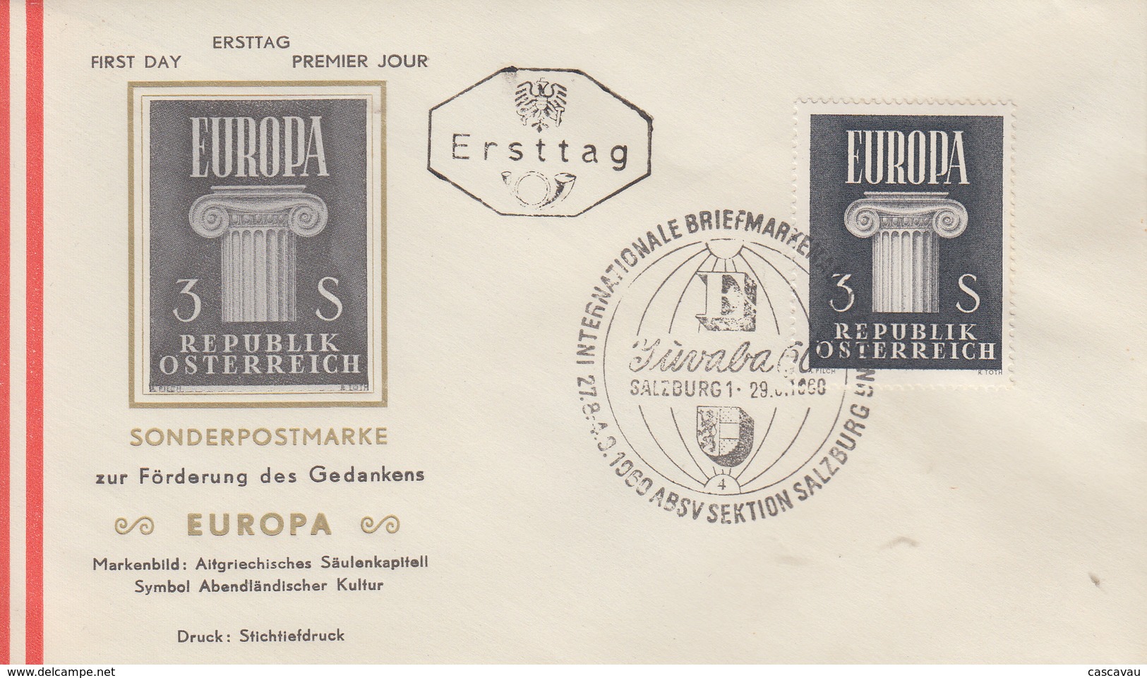 Enveloppe  FDC  1er  Jour   AUTRICHE   EUROPA  1960 - 1960