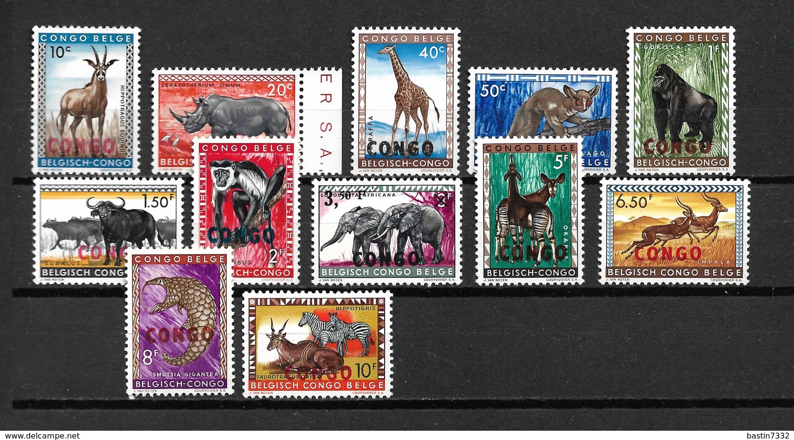 1960 Congo Complete Set Wild Animals,dieren,tiere MNH/Postfris/Neuf Sans Charniere - Andere & Zonder Classificatie