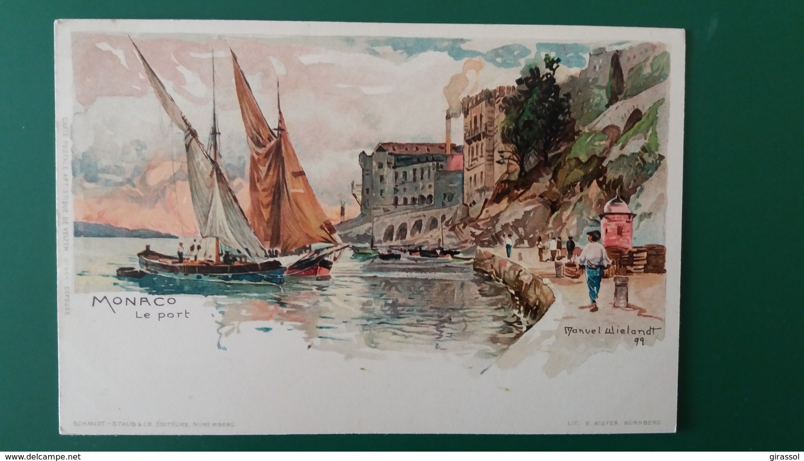 CPA MONACO LE PORT ILLUSTRATION DESSIN MANUEL WIELANDT 99 ED SCHMIDT - Haven