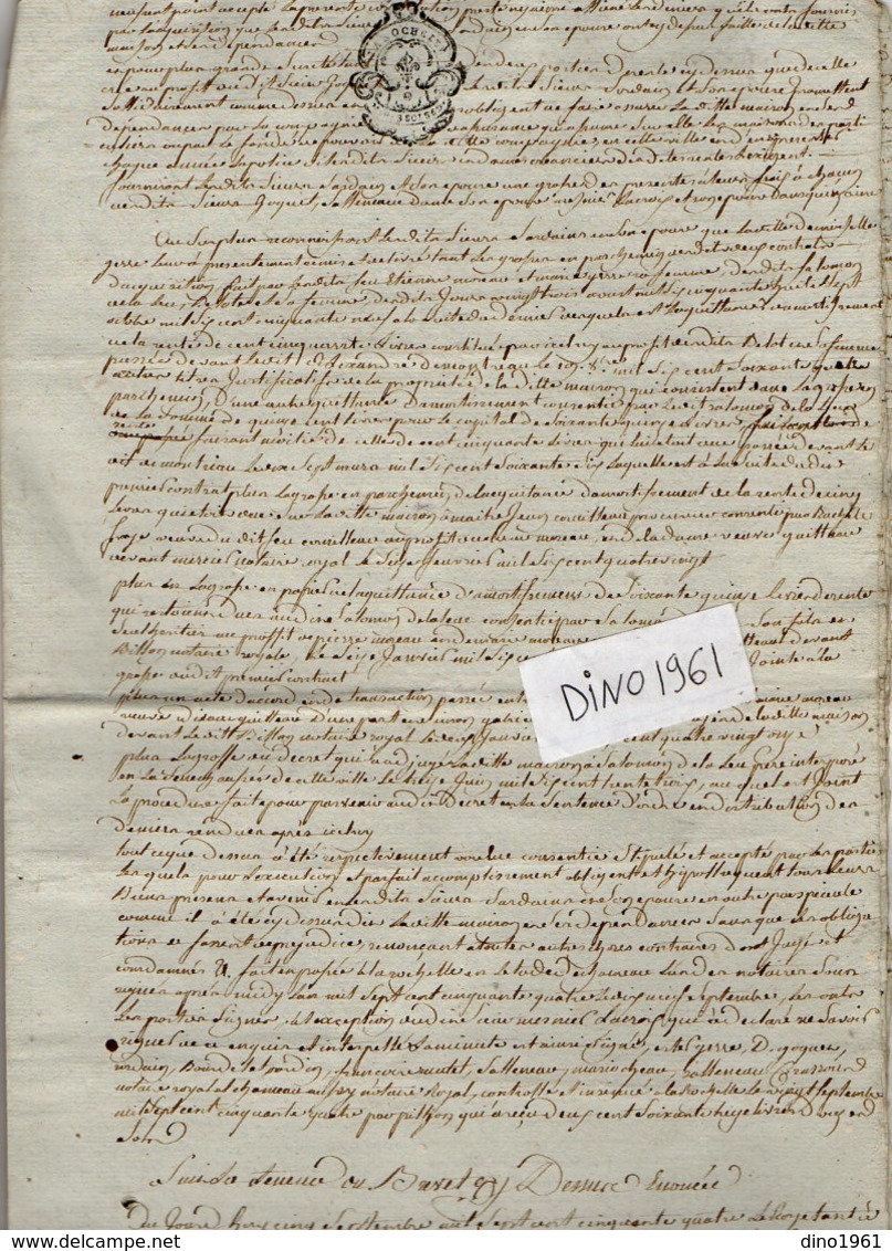 VP12.982 - Cachet Généralité - LA ROCHELLE -  Acte De 17?? Concernant Mr Jean DHIERSAT à SAINT JEAN D'ANGELY - Cachets Généralité