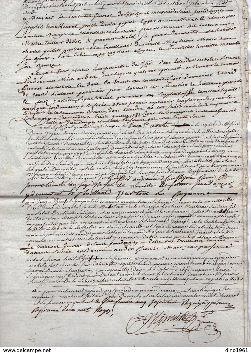 VP12.982 - Cachet Généralité - LA ROCHELLE -  Acte De 17?? Concernant Mr Jean DHIERSAT à SAINT JEAN D'ANGELY - Seals Of Generality