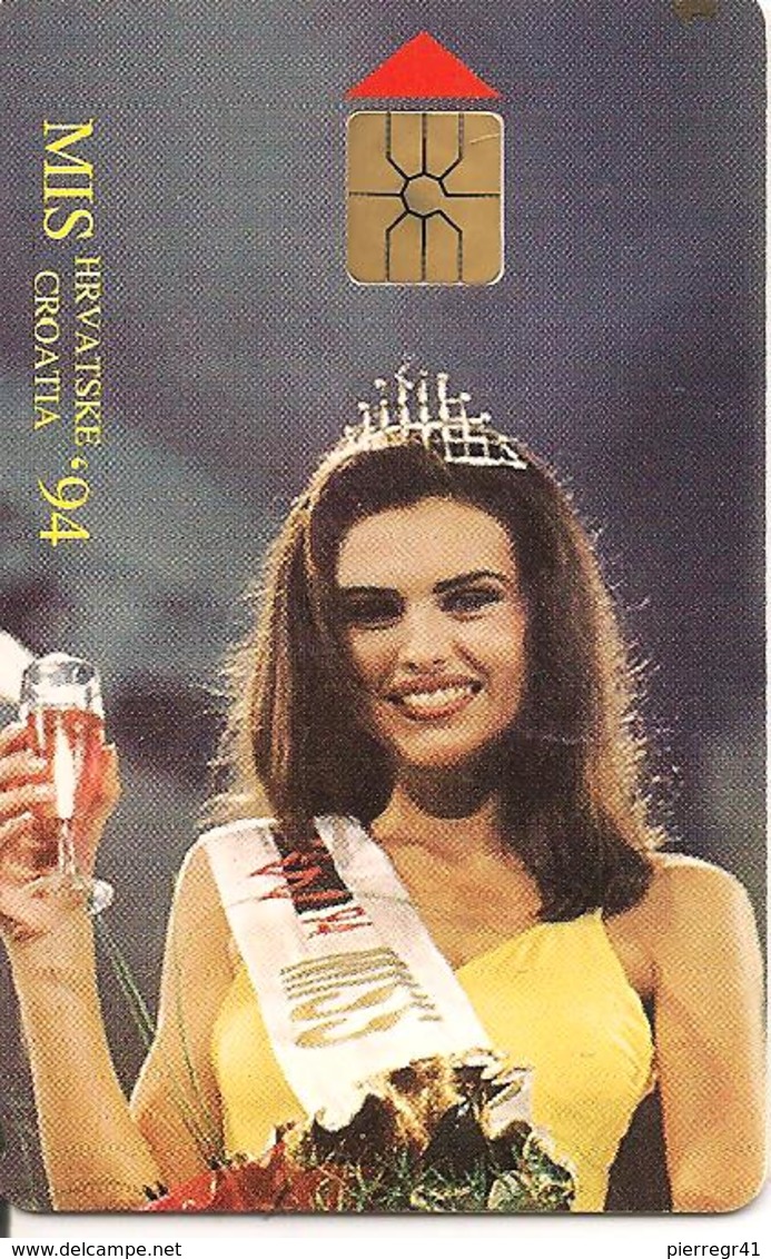 CARTE-a-PUCE-CROATIE-1995-GEM-100U-MISS CROATIE 94-UTILISE-TBE - Croatie