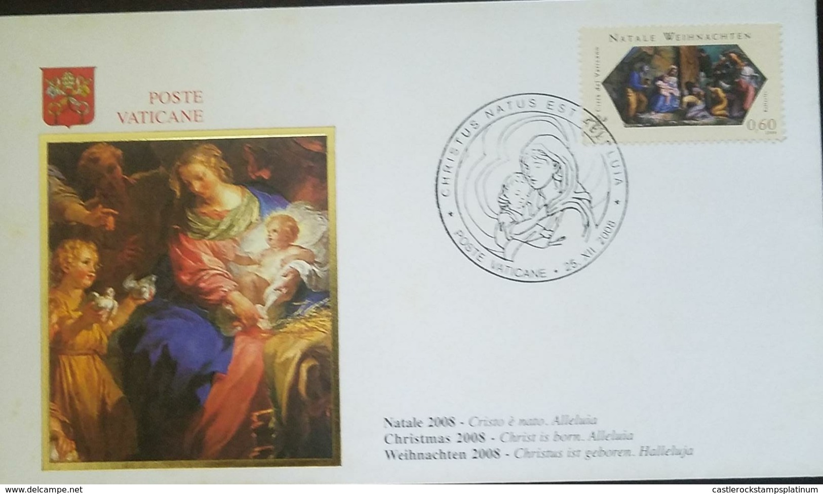 O) 2008 VATICAN - CHRISTMAS, NATIVITY, NICE CANCELLATION -FDC XF - FDC