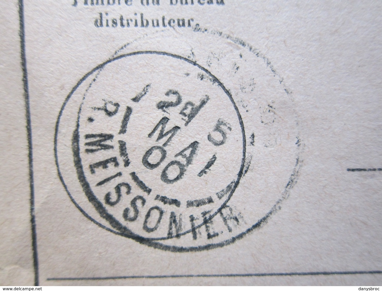 Facture Document R.F AVIS DE RECEPTION POSTES Et TELEGRAPHES De Prémery (58) à Paris (75) 4/05/1900 Timbres Sage 5c Vert - 1898-1900 Sage (Type III)