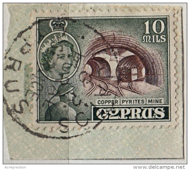 A1245 CYPRUS, Djatos (Chatos) Rural Service Cancellation On SG 176 Elizabeth II 10m - Chypre (...-1960)