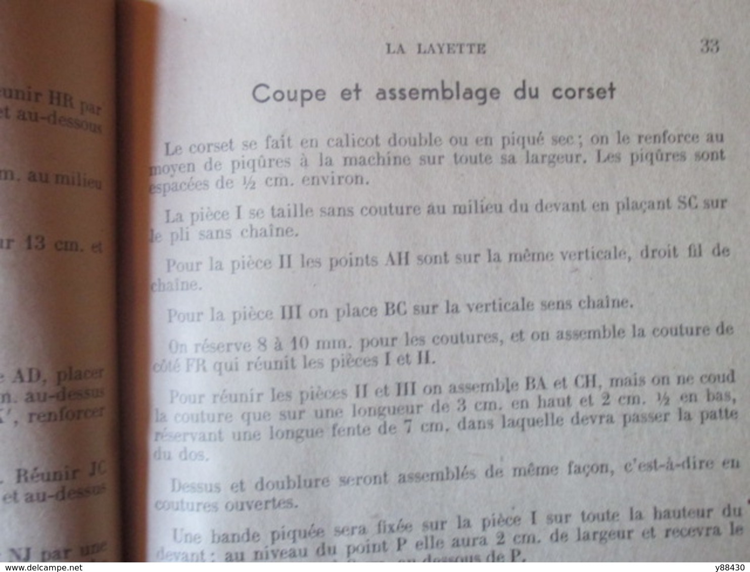 METHODE DE COUPE ET D'ASSEMBLAGE de vêtements - livre de 1948 - par Melle C. CHAPUT - 154 pages - 25 photos