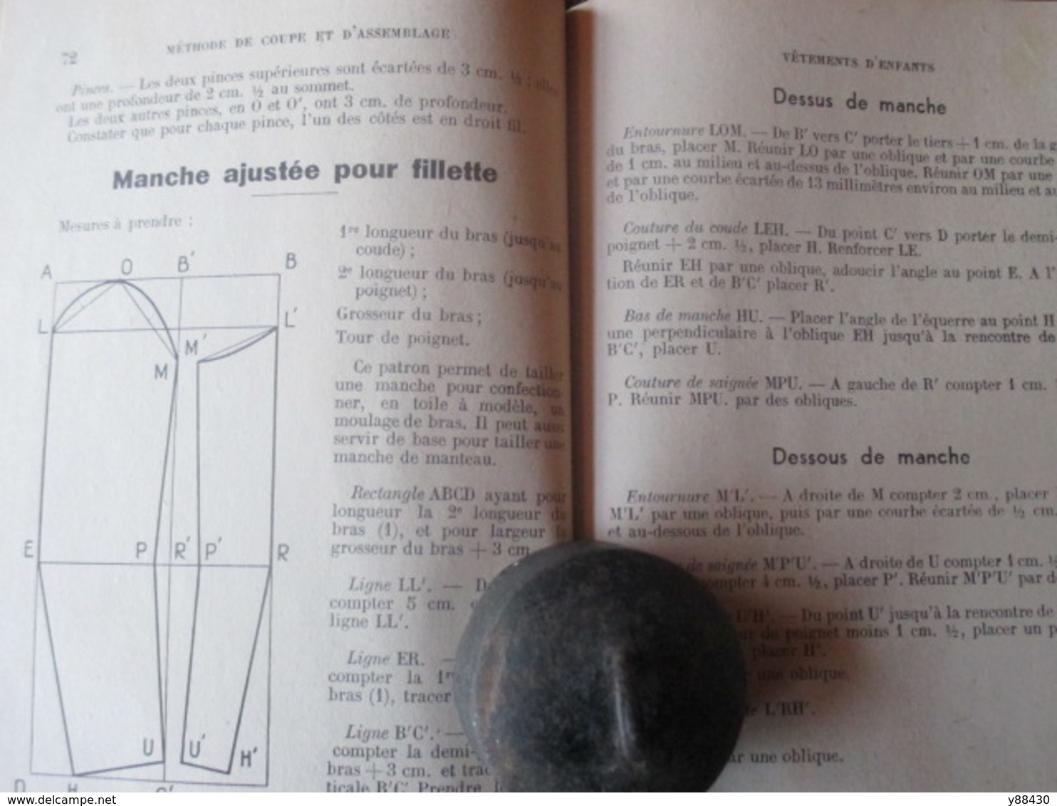 METHODE DE COUPE ET D'ASSEMBLAGE de vêtements - livre de 1948 - par Melle C. CHAPUT - 154 pages - 25 photos