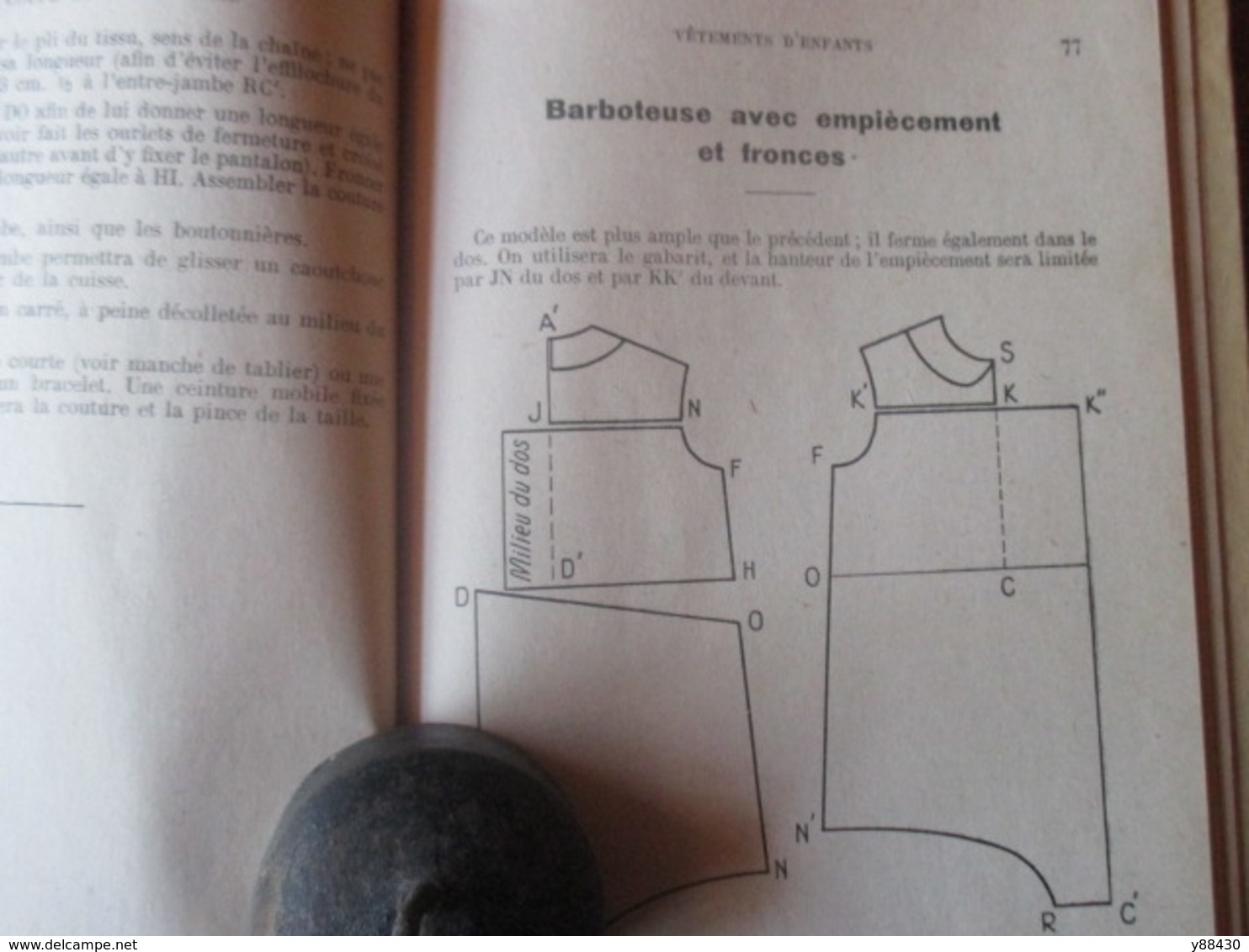 METHODE DE COUPE ET D'ASSEMBLAGE de vêtements - livre de 1948 - par Melle C. CHAPUT - 154 pages - 25 photos