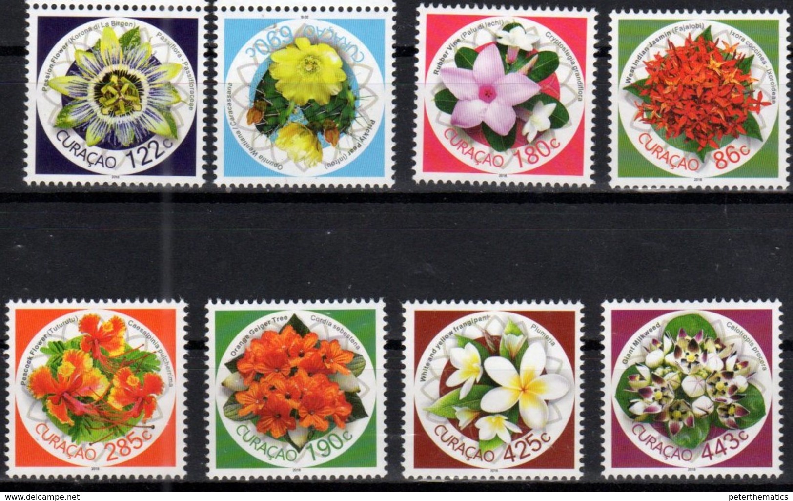 CURACAO, 2018, MNH, FLOWERS, 8v - Other & Unclassified