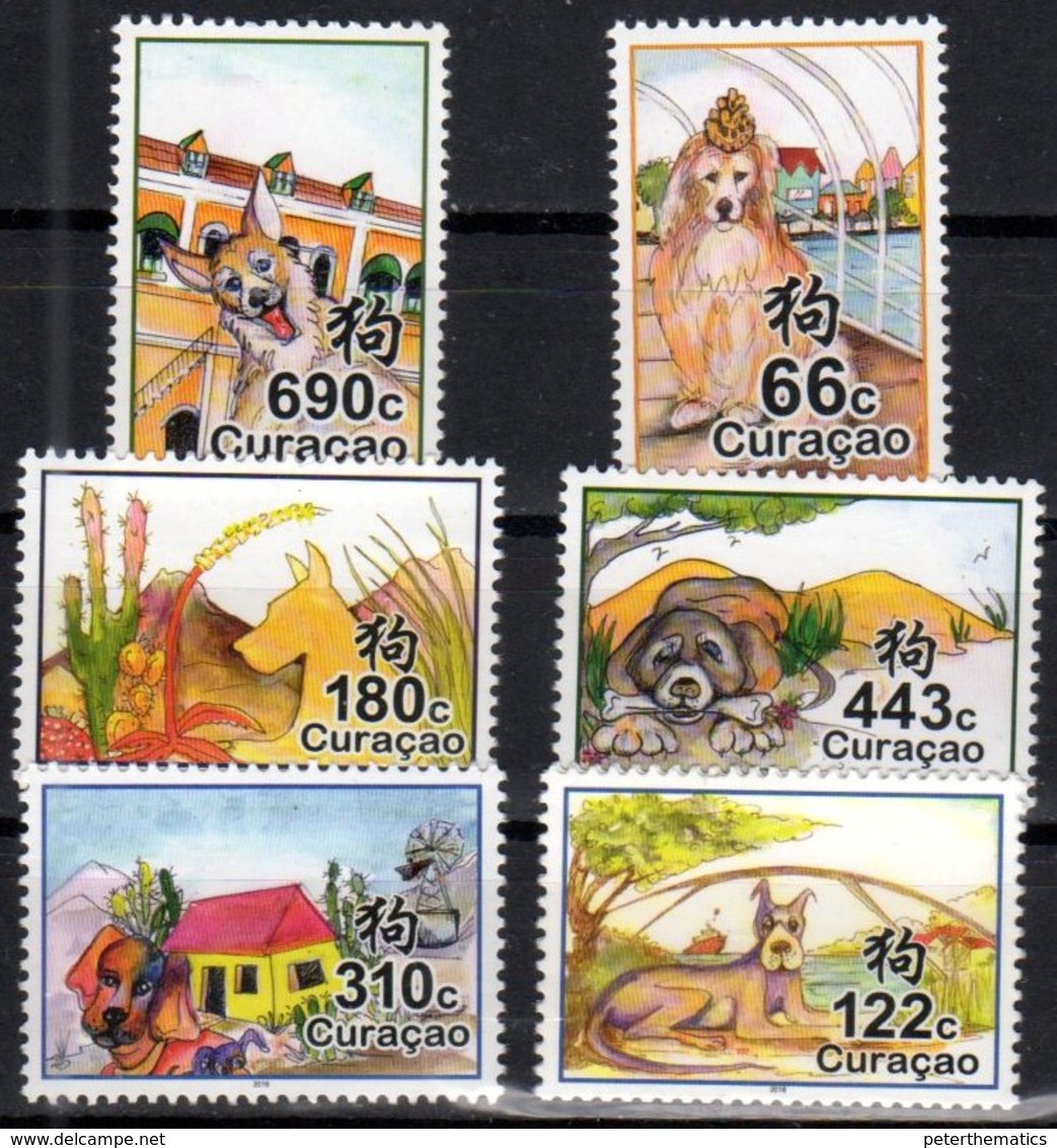 CURACAO, 2018, MNH, NEW YEAR, YEAR OF THE DOG, DOGD, SHIPS, 6v - Chines. Neujahr