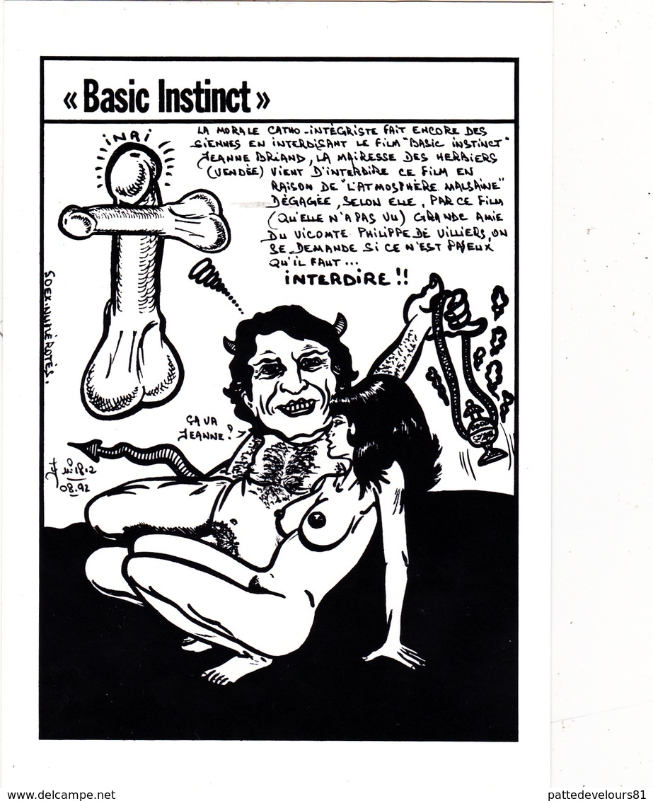 CPSM "Basic Instinct" Morale Catho-Intégriste Anti Clérical Anti Religieux Tirage Limité Illustrateur LARDIE - Lardie