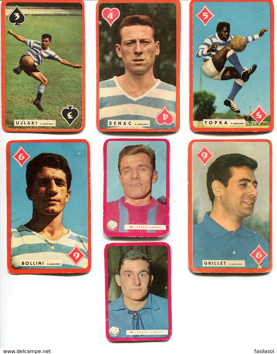 Carte Miroir Sprint Football : Lot 7 Joueurs Du Racing Club Paris Et Stade Français (6 X 10cm) - Trading-Karten