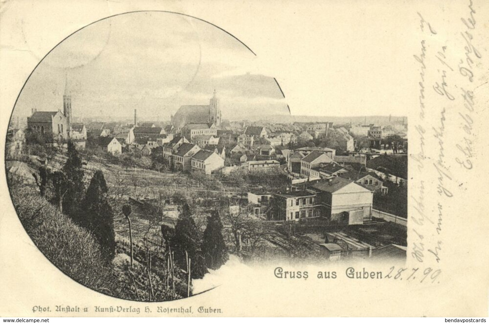 GUBEN, Panorama (1899) AK - Guben