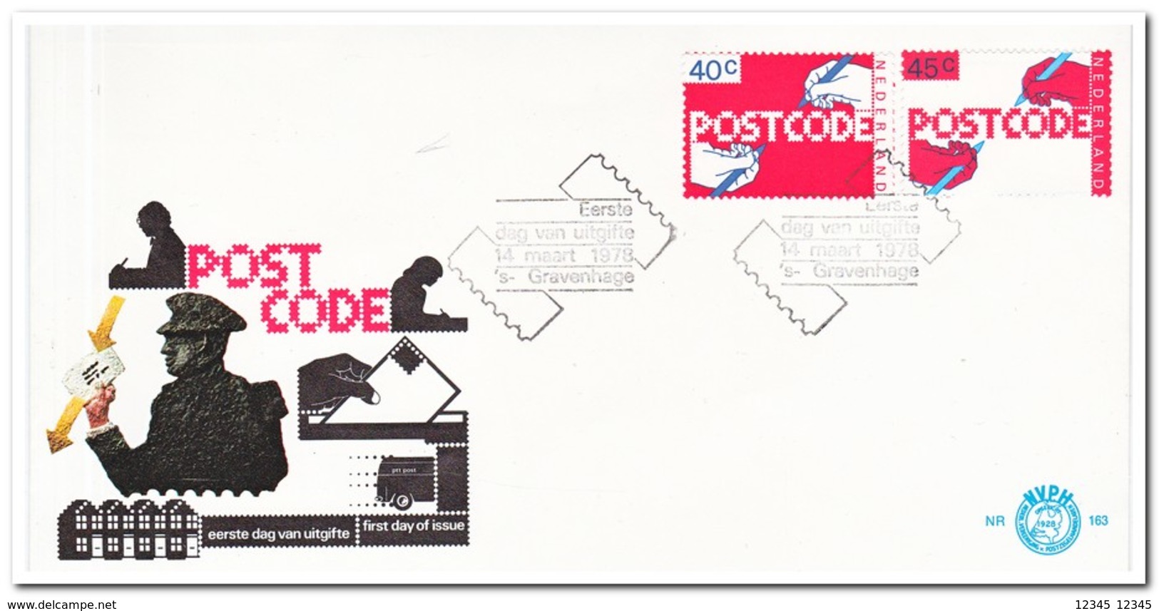 Nederland 1978, FDC 163, Postal Code - FDC