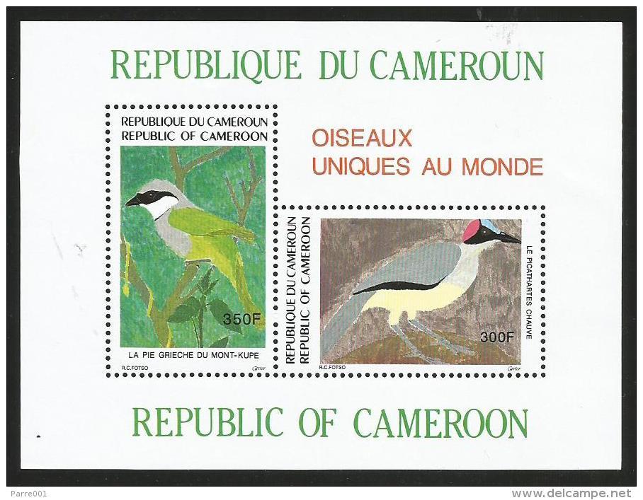 Cameroun Cameroon 1991 Picathartes Lanius Birds Oiseau Yv Bf 29 Mi Bl30 Mint Neuf Miniature Sheet - Zangvogels