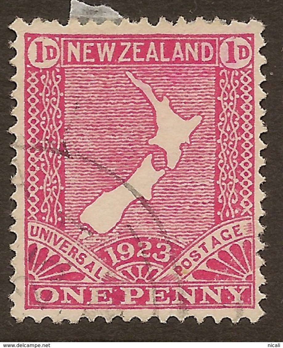 NZ 1923 1d Map Jones Paper SG 461 U #IY65 - Oblitérés