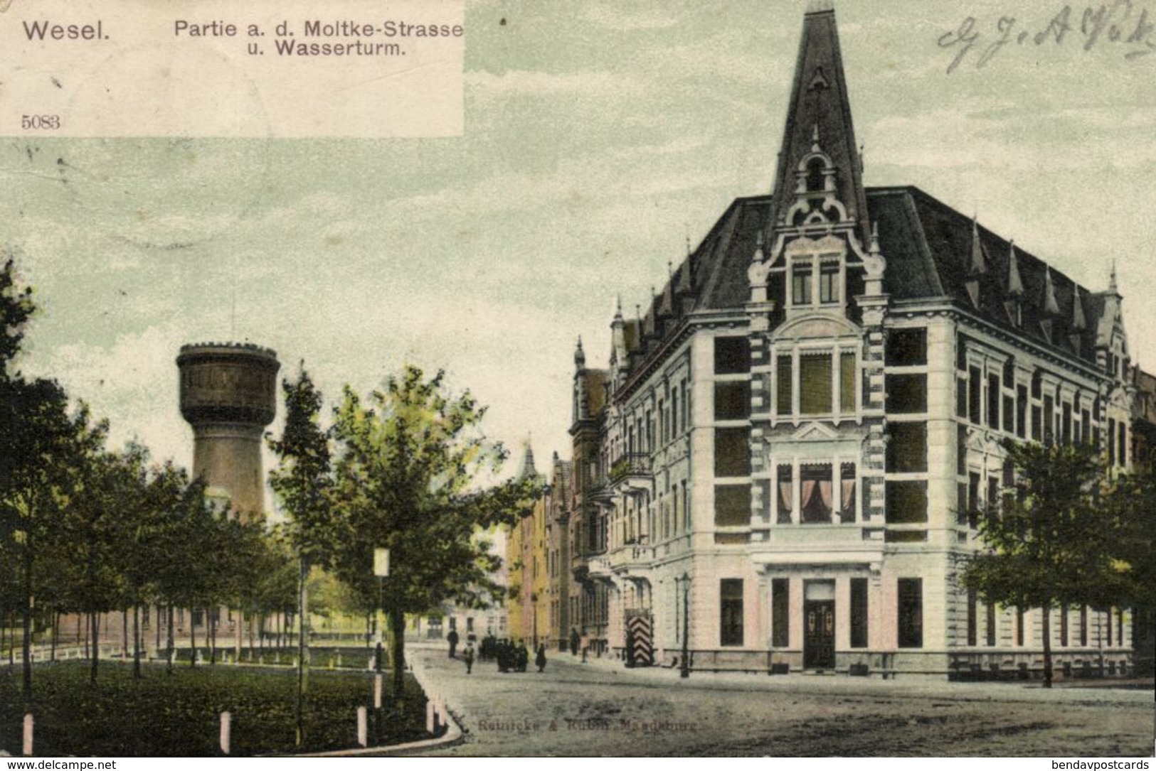 WESEL, Partie A.d. Moltke-Strasse Und Wasserturm (1903) AK - Wesel
