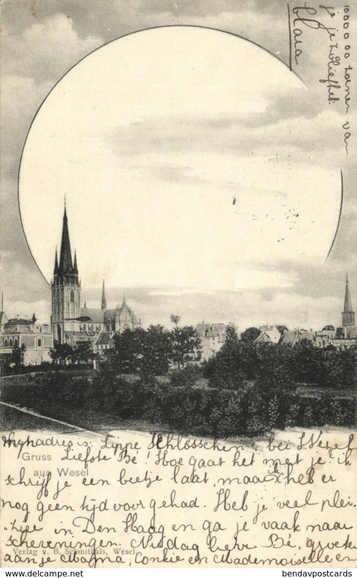 WESEL, Panorma Mit Kirche (1900) AK - Wesel