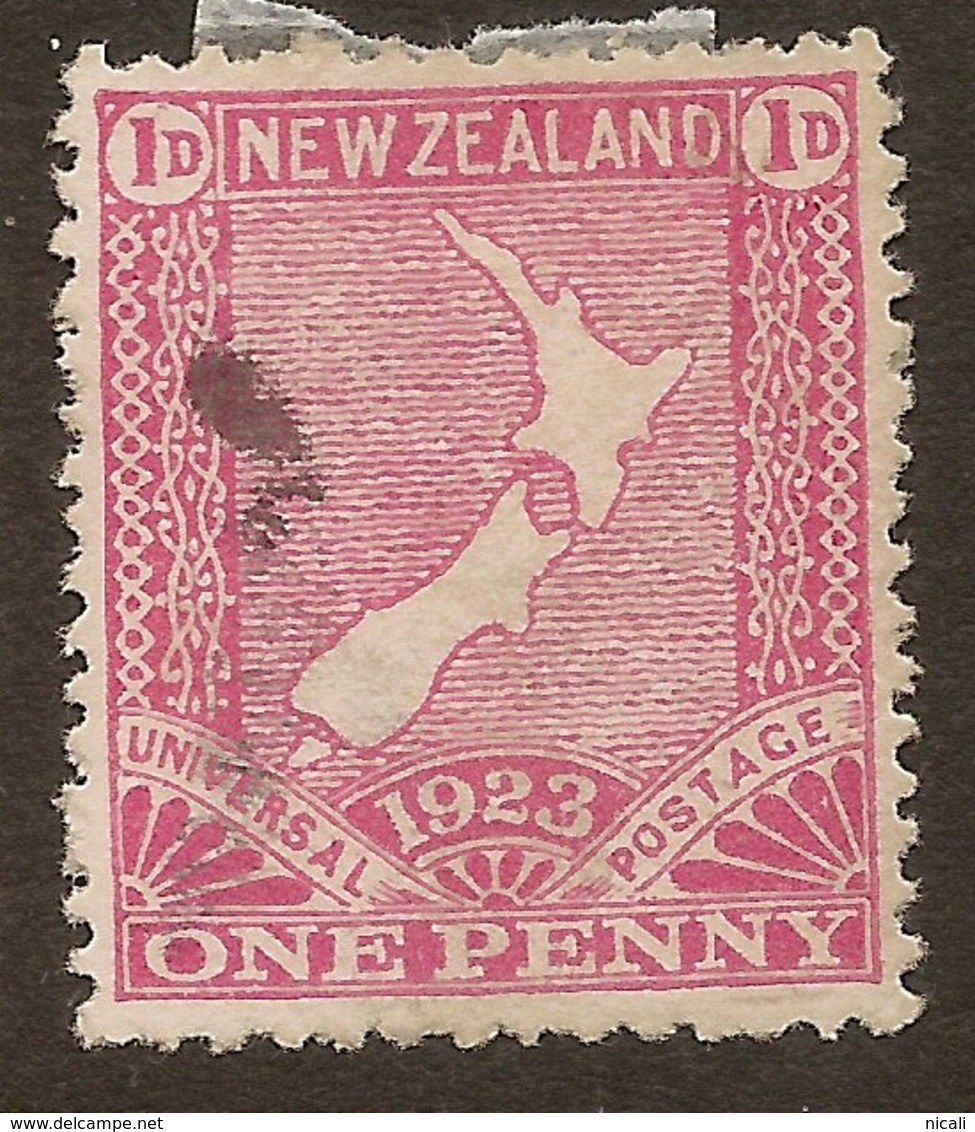 NZ 1923 1d Map Jones Paper SG 461 U #IY66 - Gebruikt