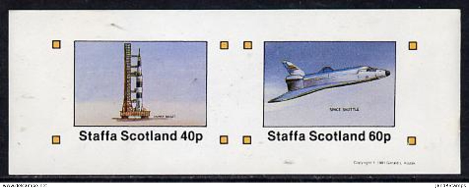 Staffa 1981 Space (Launch Rocket & Shuttle) Imperf  Set Of 2 Values (40p & 60p) Unmounted Mint - Emisiones Locales