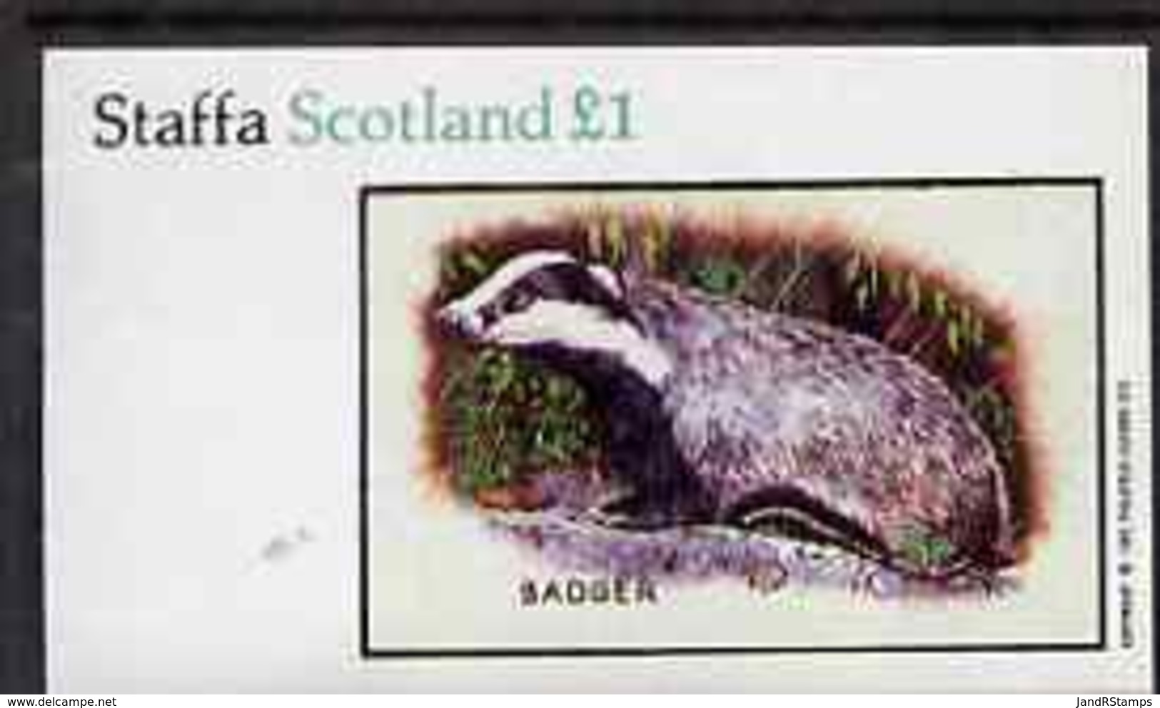 Staffa 1983 Badger Imperf Souvenir Sheet (�1 Value) Unmounted Mint ANIMALS BADGERS - Local Issues