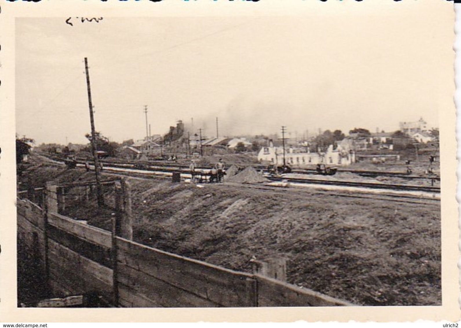 Foto Arbeiten An Bahngleisen - Baustelle - Ca. 1940 - 8*5,5cm (36638) - Eisenbahnen