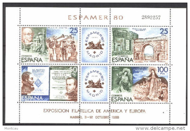 Espagne 1980. Espamer Ed 2583 Yv Bl 27 (**) - Neufs