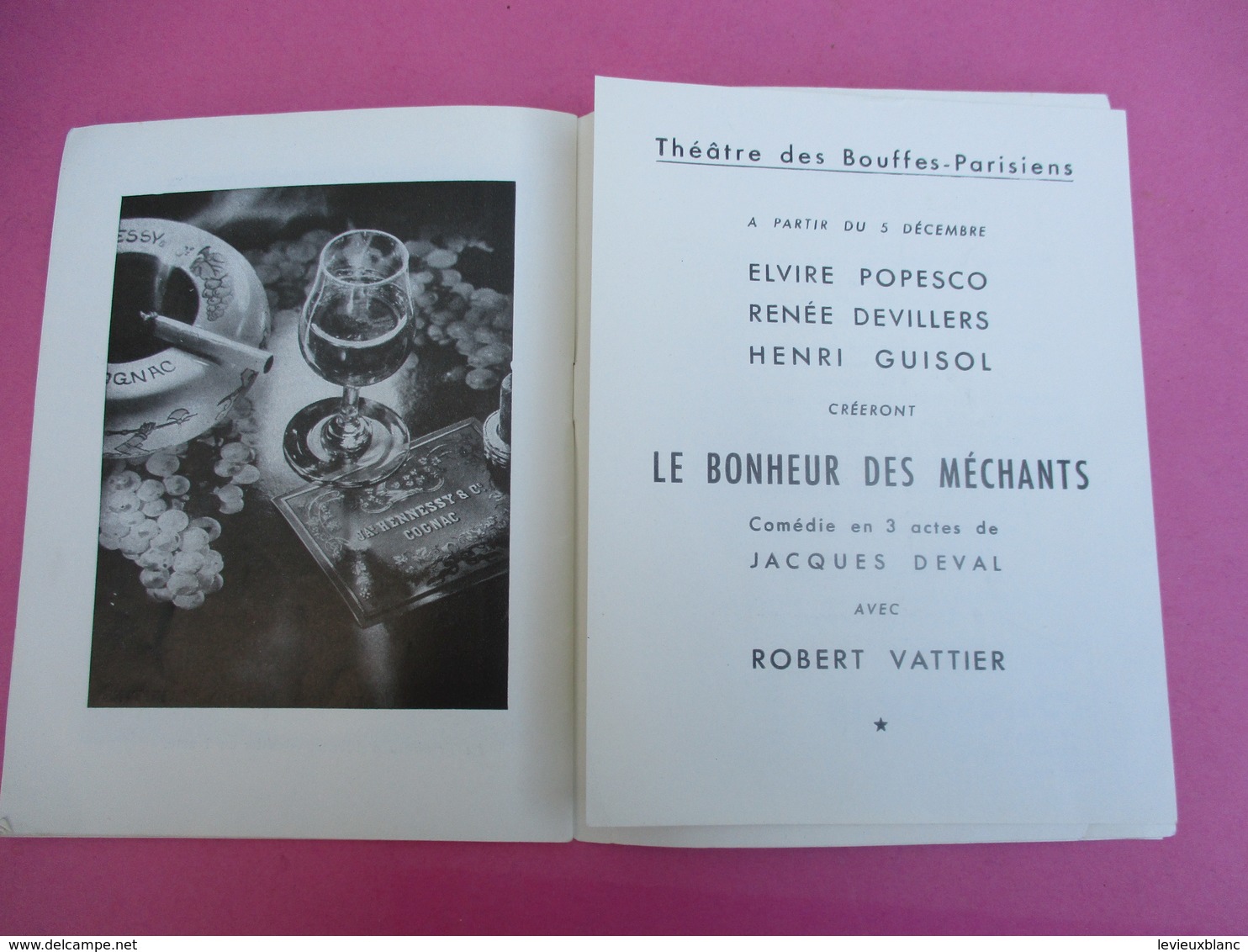 Théâtre des BOUFFES PARISIENS/ NINA/ André Roussin/Elvire POPESCO/Guy Saint Clair/ 1952   PROG177