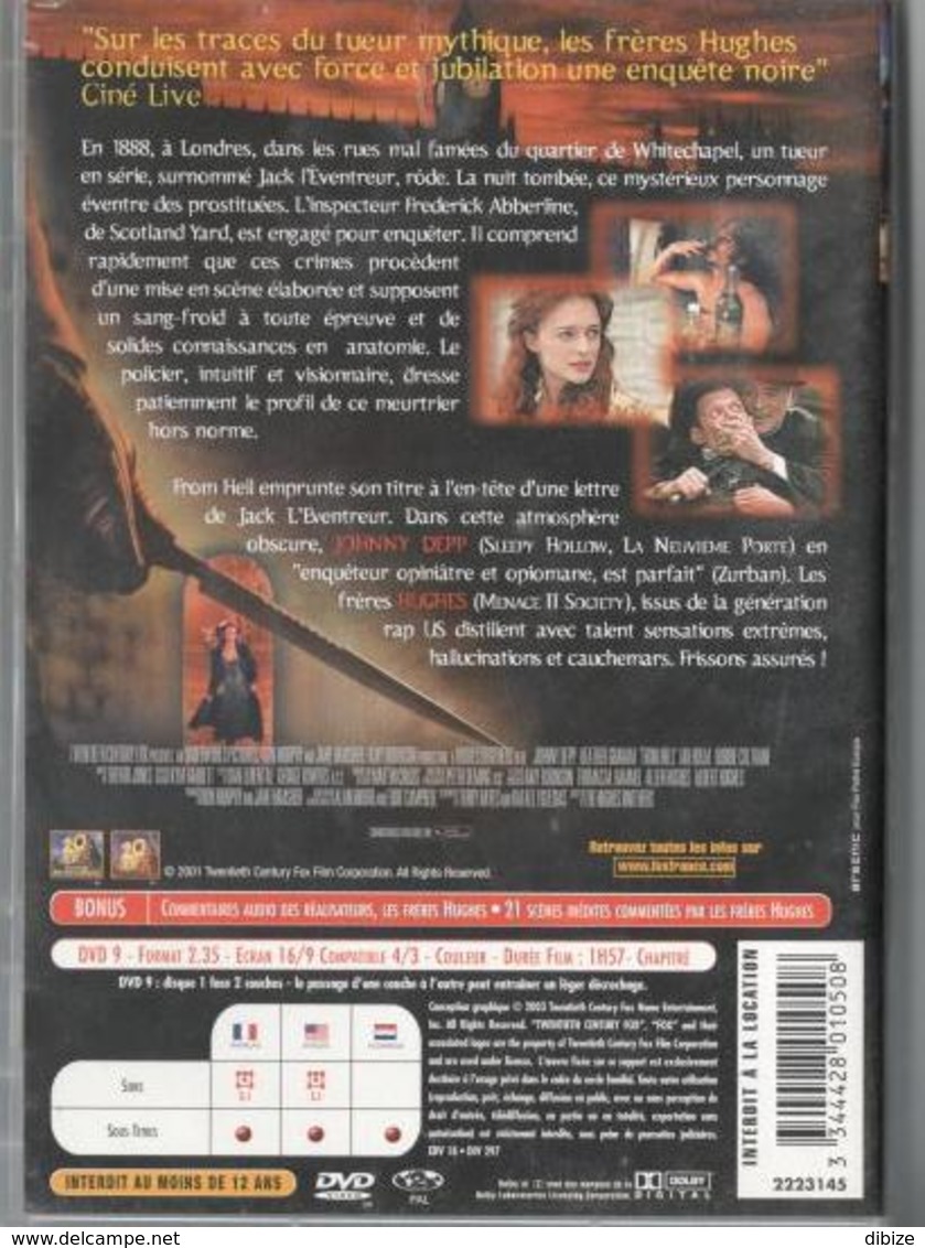 DVD From Hell Johnny DEPP Et Heather GRAHAM - Politie & Thriller