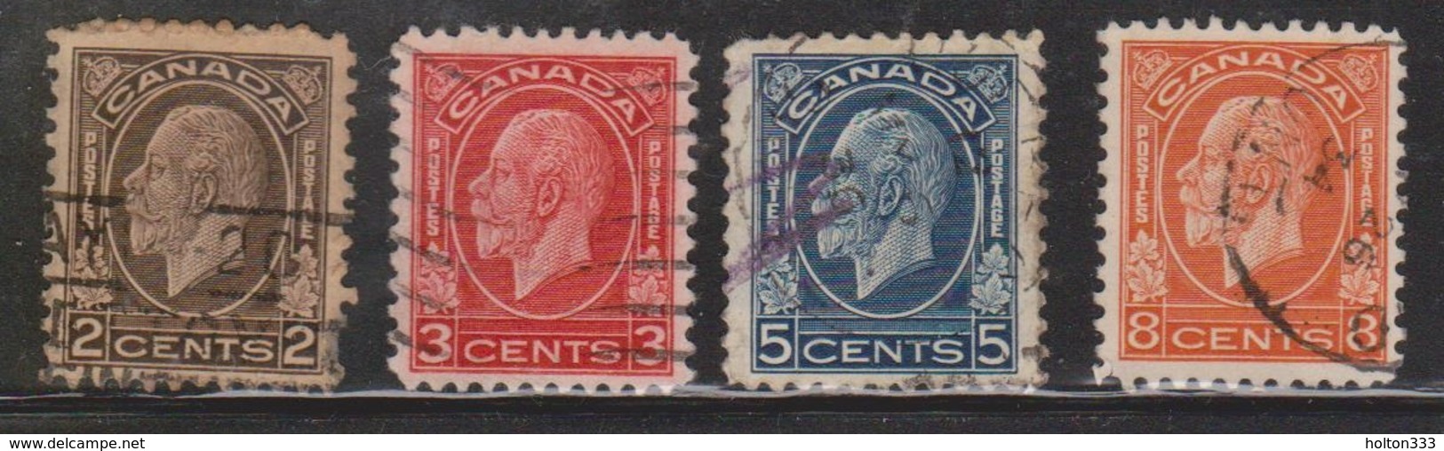 CANADA Scott # 196-7, 199-200 Used - KGV Medallion Issue - Oblitérés