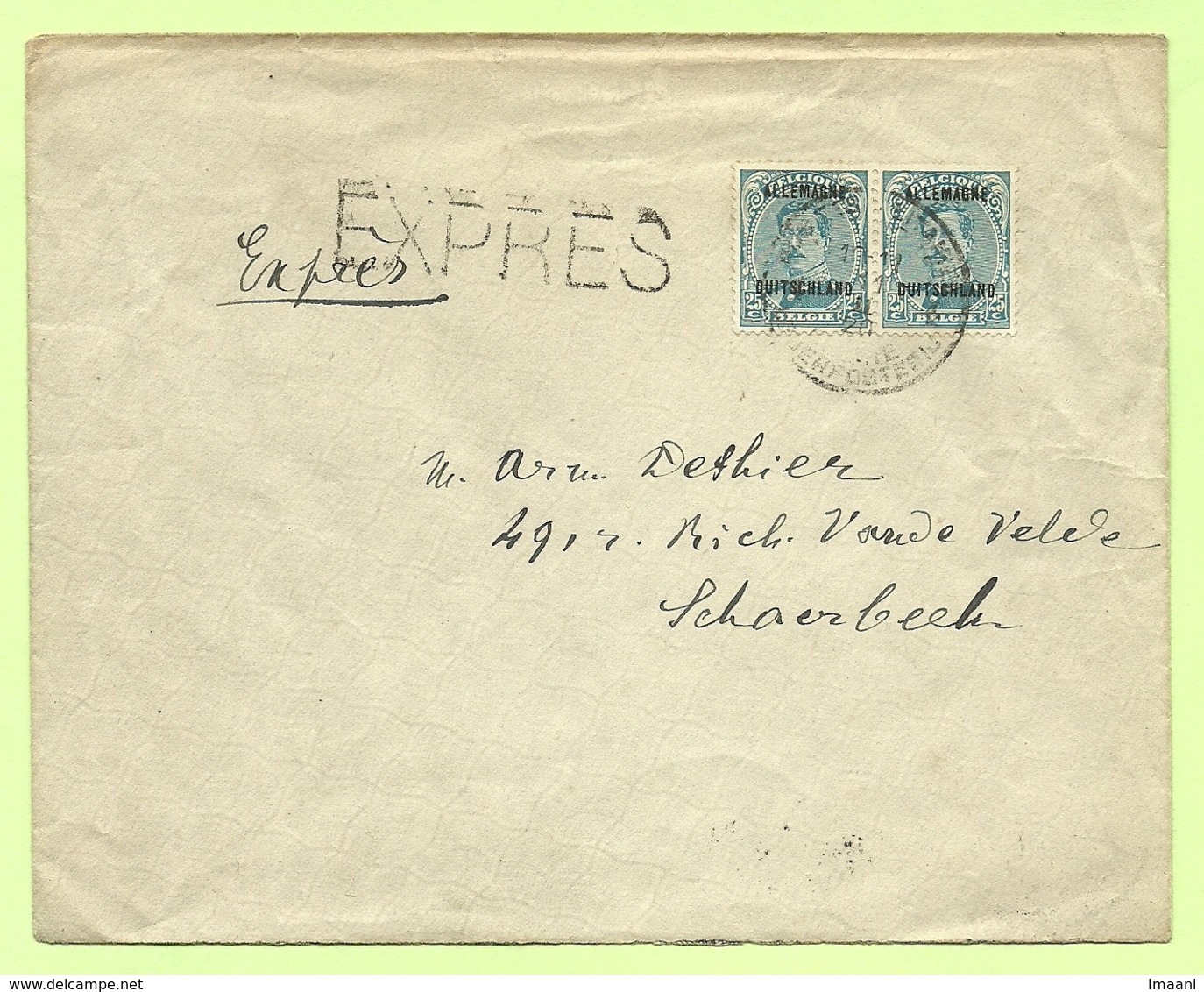 BZ 45 Op Brief Per EXPRES (RARE!!!!!) Stempel POSTES MILITAIRES BELGIQUE    (B2336) - OC38/54 Occupation Belge En Allemagne