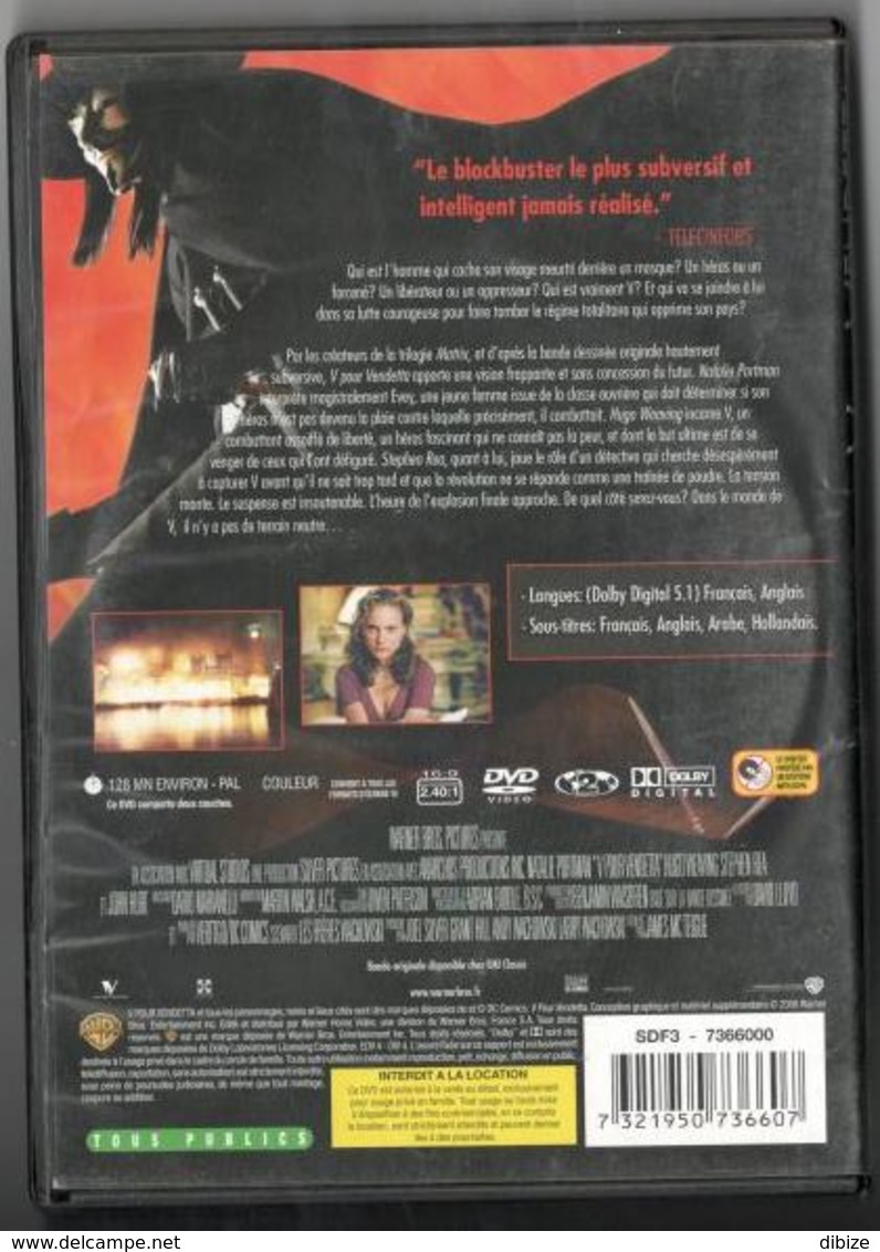 DVD V Pour Vendetta Natalie Portman Et Hugo Weaving - Sciences-Fictions Et Fantaisie