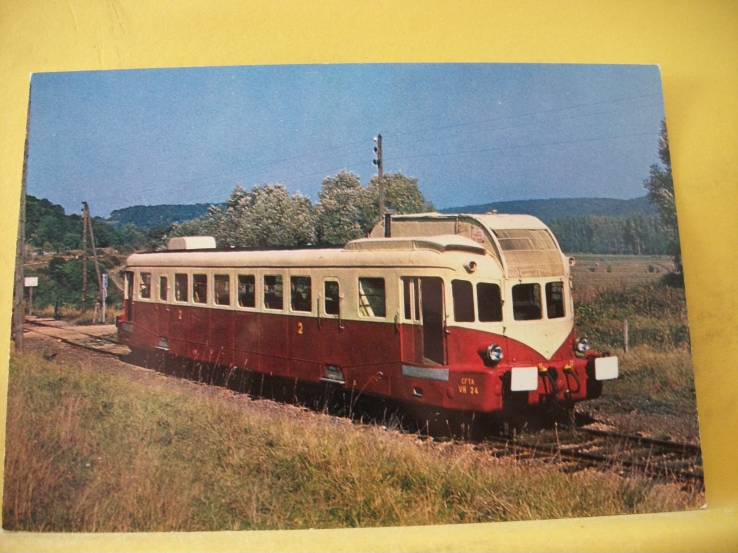 TRAIN 2463 CPM. AUTORAIL VH N° 24 DE LA CFTA A RIVIERE SOUS LE BOIS. VOYAGE SPECIAL A.A.A.T.V. - R.P. DU 7.10.1978. - Trains