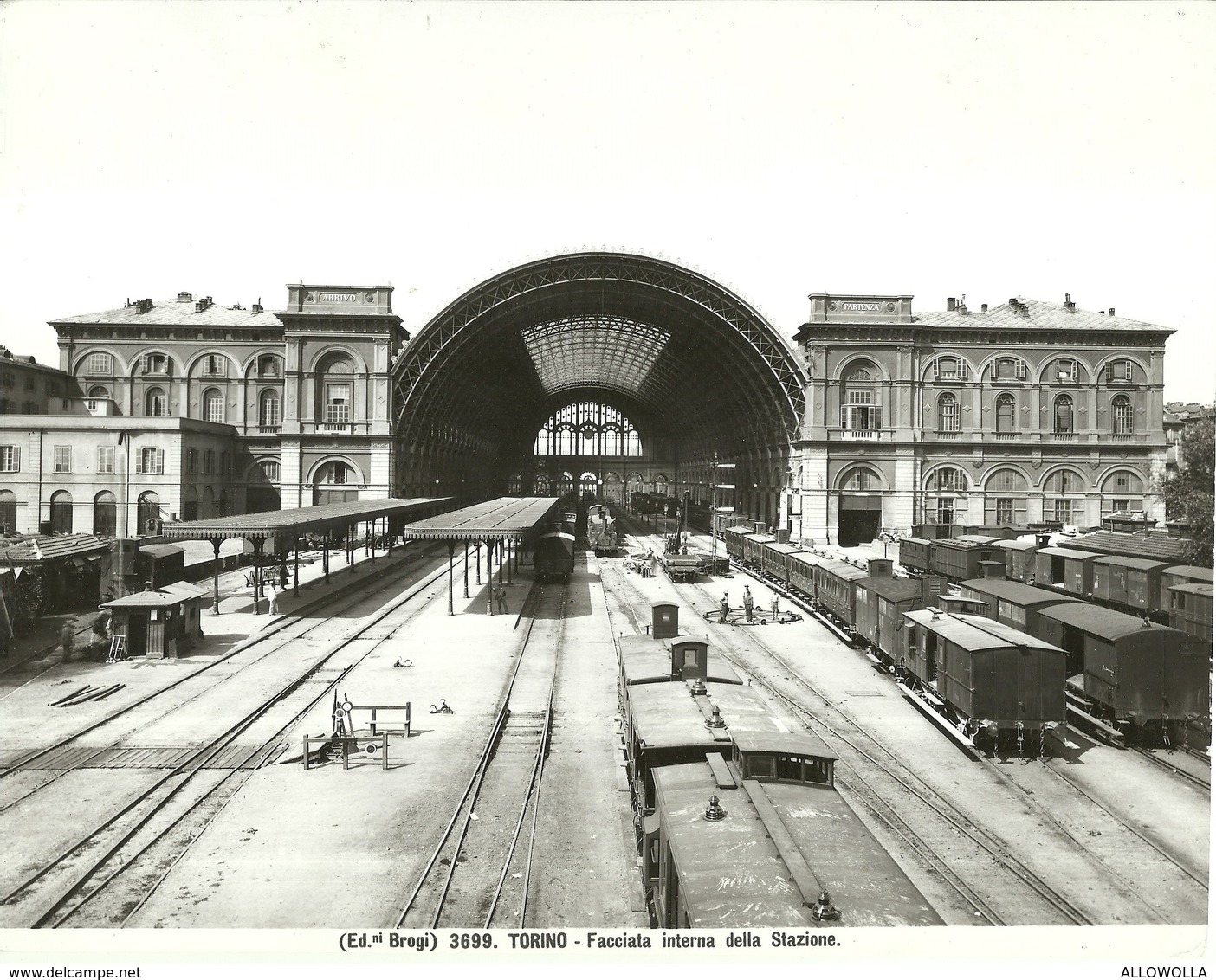 1227 " TORINO - FACCIATA INTERNA DELLA STAZIONE " RIPRODUZIONE SU CARTA FOTOGRAFICA DI FOTO ORIGINALE - Stazione Porta Nuova