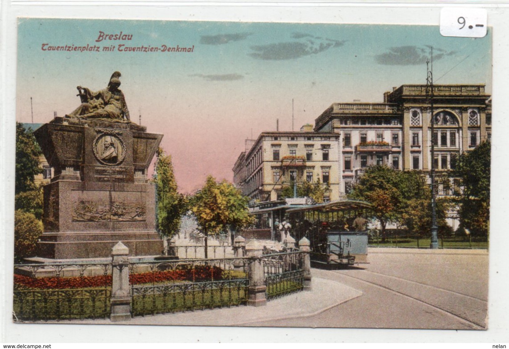 POLONIA-POLEN-POLSKA-BRESLAU-TAVENTZIENPLATZ-DENKMAL-VIAGGIATA 1921 - Polonia