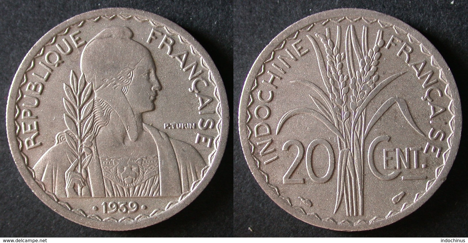 INDOCHINE  20 Cent 1939  FRANCE  INDOCINA   PORT OFFERT - Autres & Non Classés