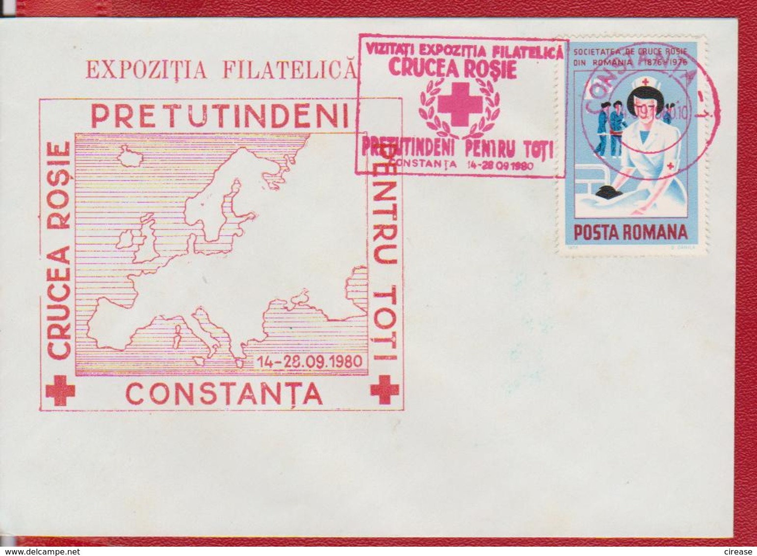 RED CROSS, MAP EUROPA ROMANIA SPECIAL COVER - Croix-Rouge