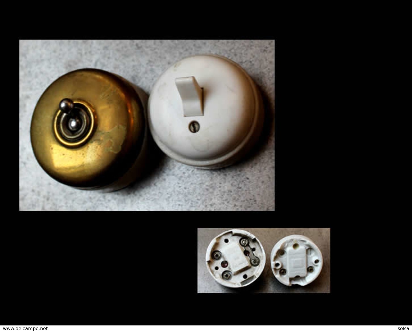 Lot Art Déco D'origine: 2  Interrupteurs  / Vintage Art Deco Electrical Ceramic Plugs - Luminaires & Lustres