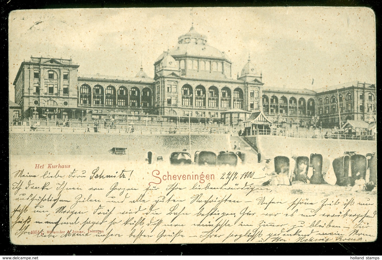 NEDERLAND ANSICHTKAART * SCHEVENINGEN * Kurhaus * Gelopen In 1900 Naar HOCHST MAIN  (3898) - Scheveningen