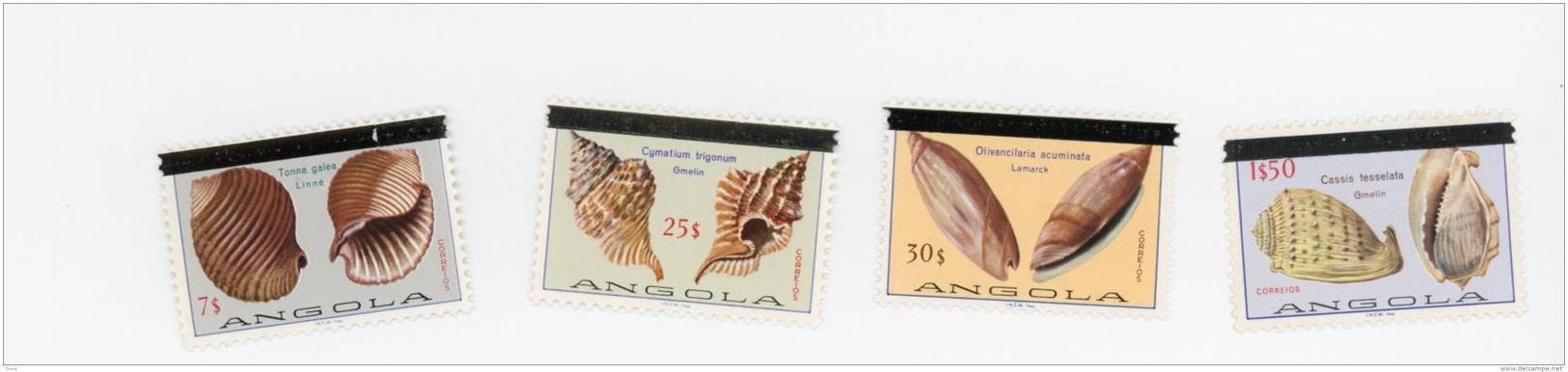 Angola-1980-Coquillages-timbres   Avec Bande Noire-yt 631/45***MNH -VALEUR 16 EURO - Angola